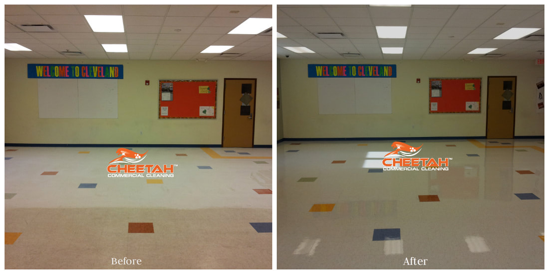 School VCT Floor Stripping and Waxing in Cleveland, OH