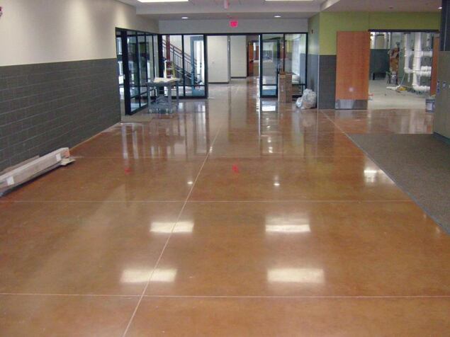 Dyed and Polished Concrete School Floor in Cleveland, OH - Cheetah Floor Systems, Inc.