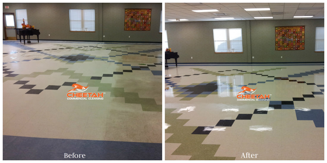 Commercial Floor Stripping and Waxing in Cleveland, Ohio.