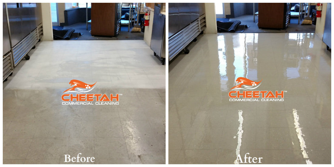VCT Floor Stripping and Waxing in Parma, Ohio.