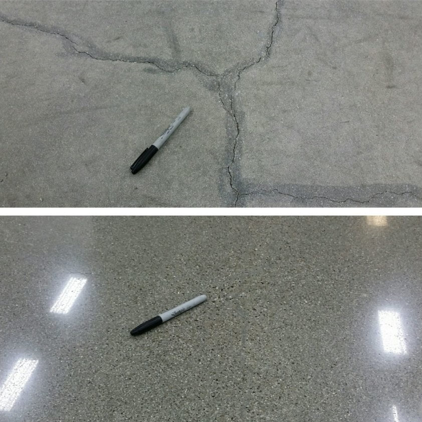 Polished Concrete Surface Crack Repair in Cleveland, OH - Cheetah Floor Systems, Inc.